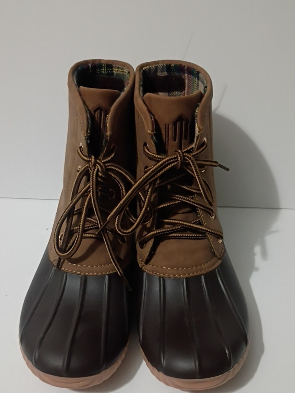 Marley Lilly Brown Duck Boots with Dark Brown Rubber Toe